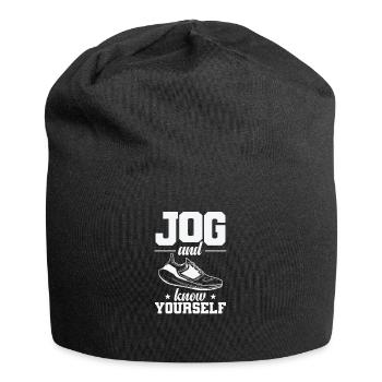 Jogging et jogging pour se connaître soi-même - Bonnet en jersey - noir - Devant
