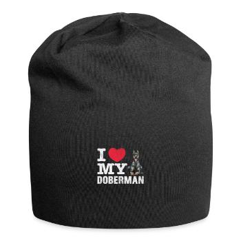 Dobermann - Jersey-Beanie - Schwarz - Vorne