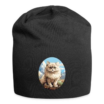 Persian Cat Perserkatze - Jersey-Beanie - Schwarz - Vorne