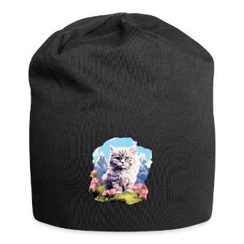 Persian Cat Perserkatze - Jersey-Beanie - Schwarz - Vorne