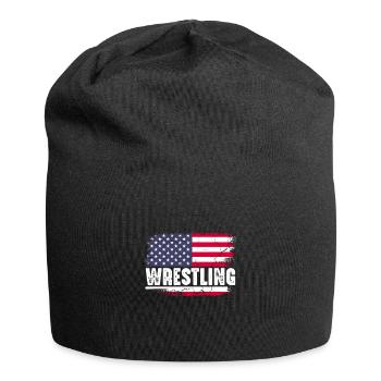 Wrestling Wrestler Fight Wrestling Ringer Gift - Jersey Beanie - black - Front