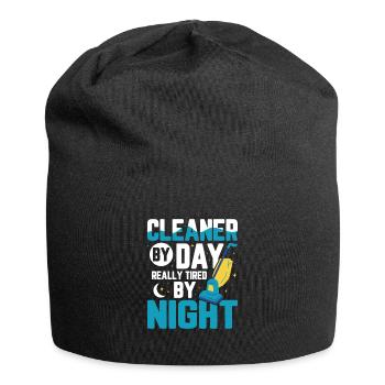 Cleaner By Day Really Tired By Night Housekeeping - Jersey-Beanie - Schwarz - Vorne