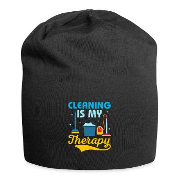 Le nettoyage est ma thérapie Nettoyeur d’entretien ménager - Bonnet en jersey - noir - Devant
