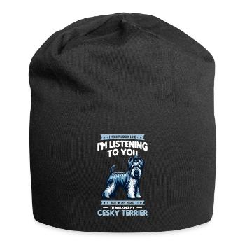I Might Look Like I'm Listening To You Cesky - Jersey Beanie - black - Front