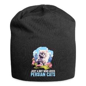 Persian Cat Perserkatze - Jersey-Beanie - Schwarz - Vorne