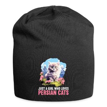 Persian Cat Perserkatze - Jersey-Beanie - Schwarz - Vorne