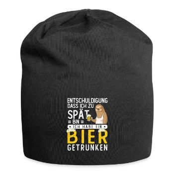 Sorry I'm late, drank beer - Jersey Beanie - black - Front