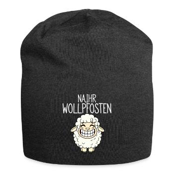 Well your wool post - Jersey Beanie - charcoal grey - Front