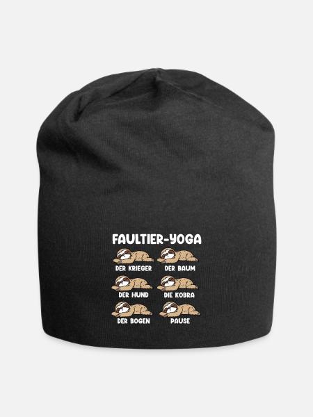 Faultier Yoga - Jersey-Beanie - Schwarz
