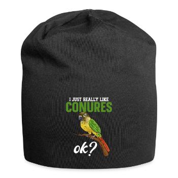 Molina Parakeet Parrot Bird Parakeet - Jersey Beanie - black - Front
