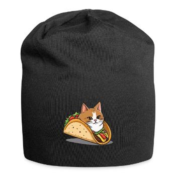 Taco Cat Cinco de Mayo Aesthetic Food Streetwear - Jersey Beanie - black - Front