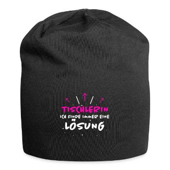 Tischlerin Spruch Schreinerin Tischlerin Geschenk - Jersey-Beanie - Schwarz - Vorne