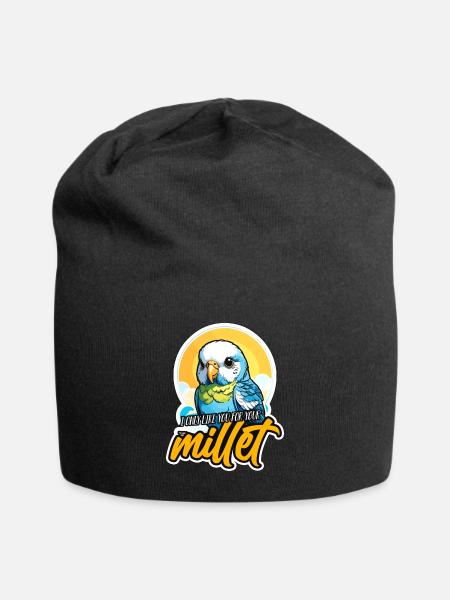 Perruche Je ne t’aime que pour les amoureux de perruches - Bonnet en jersey - noir