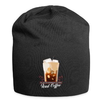 Eiskaffee Iced Coffee Kaffeeliebhaber Geschenk - Jersey-Beanie - Schwarz - Vorne