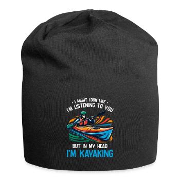 I Might Look Like I'm Listening To You Kayaking - Jersey Beanie - black - Front