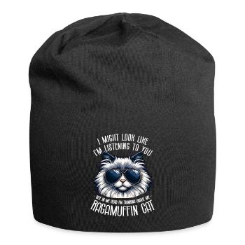 I Might Look Like I'm Listening To You Ragamuffin - Jersey Beanie - black - Front