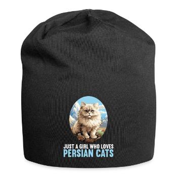 Persian Cat Perserkatze - Jersey-Beanie - Schwarz - Vorne