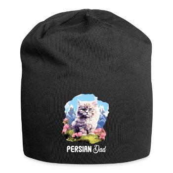 Persian Cat Perserkatze - Jersey-Beanie - Schwarz - Vorne