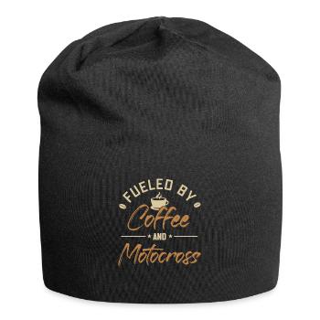 Angetrieben von Kaffee und Motocross-Motorradrennen - Jersey-Beanie - Schwarz - Vorne