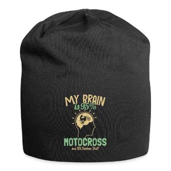 My Brain is 95% Motocross Supermoto Motorcycle - Jersey Beanie - black - Front