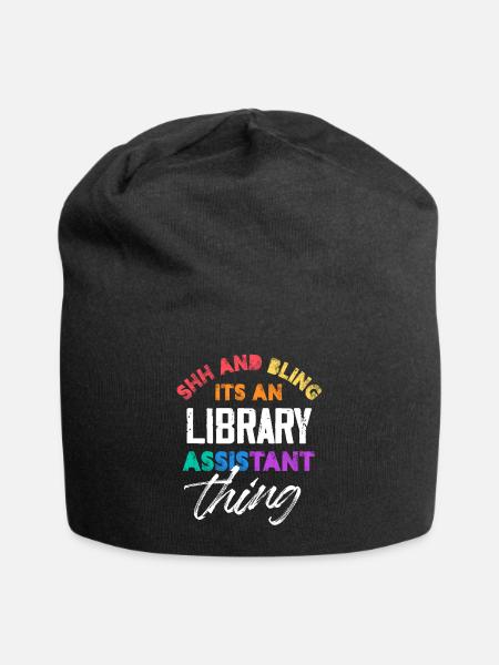 Shh And Bling It's An Library Assistant Thing - Jersey-Beanie - Schwarz