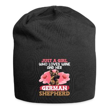 German Shepherd Just a Girl Who Loves Her German - Jersey Beanie - black - Front