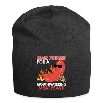 Grill BRACE YOURSELF FOR A MEAT FEAST! - Jersey Beanie - charcoal grey - Front