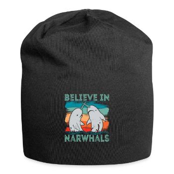 Croyez en l’amour du narval Animaux de baleine de mer - Bonnet en jersey - noir - Devant