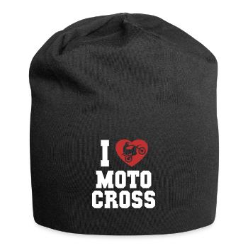 I love Motocross Racing Supermoto Motorcycle - Jersey Beanie - black - Front