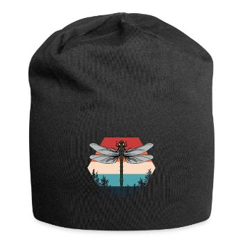 Retro Dragonfly Nature Insects - Jersey Beanie - black - Front