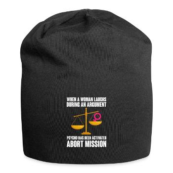 Quand une femme rit pendant une dispute Avorter - Bonnet en jersey - noir - Devant