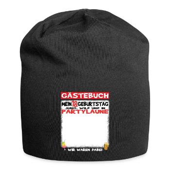 18th Birthday Girl & Boy Guestbook - Jersey Beanie - black - Front