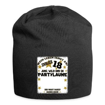 18th Birthday Girl & Boy Guestbook - Jersey Beanie - black - Front