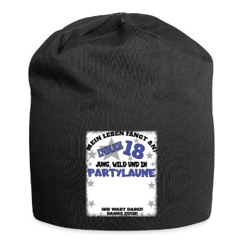 18th Birthday Girl & Boy Guestbook - Jersey Beanie - black - Front