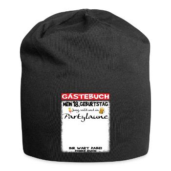 18th Birthday Girl & Boy Guestbook - Jersey Beanie - black - Front