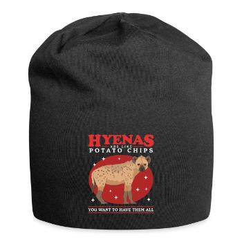 Hyène hyène tacheté hyène cadeau - Bonnet en jersey - noir - Devant