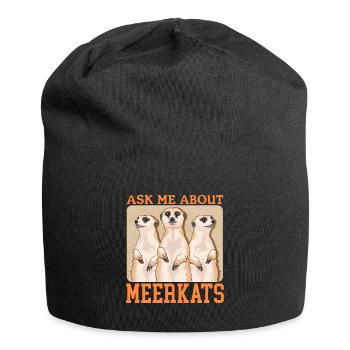 Meerkat Funny Meerkat Gift - Jersey Beanie - black - Front