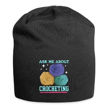 Crochet Crochet Crochet fil Crochet cadeau - Bonnet en jersey - noir - Devant