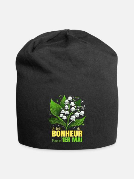 Fête Du Muguet est Un Brin De Bonheur Pour 1er Mai - Bonnet en jersey - noir