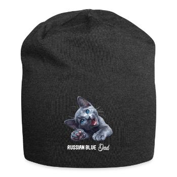 Russian Blue Cat Russisch Blau Katze - Jersey Beanie - charcoal grey - Front