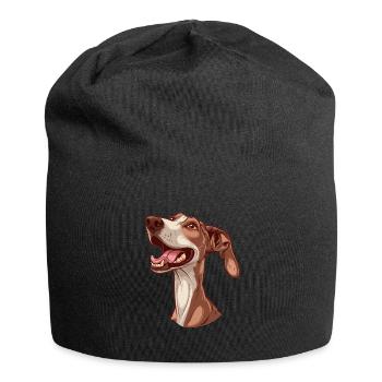 Azawakh Gift | Cartoon Artwork - Jersey Beanie - black - Front