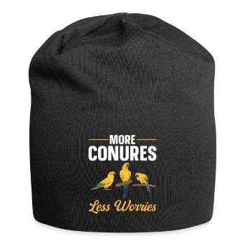 Parakeet Parrot Parakeet Bird - Jersey Beanie - black - Front