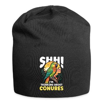 Conure Shh I'm Thinking About Parrot Conure Lover - Jersey Beanie - black - Front