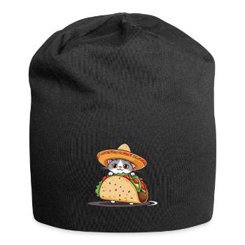Taco Cat Cinco De Mayo Aesthetic Streetwear - Jersey Beanie - black - Front