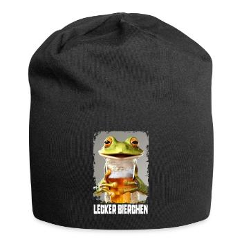 Lecker Bierchen Frosch - Jersey-Beanie - Schwarz - Vorne