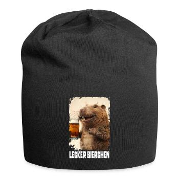 Taupe à la bière délicieuse - Bonnet en jersey - noir - Devant