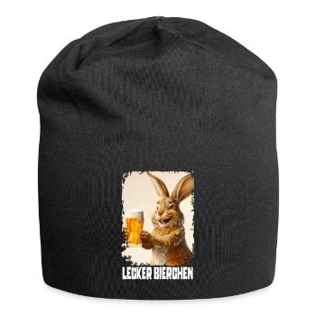 Lapin à la bière délicieuse - Bonnet en jersey - noir - Devant
