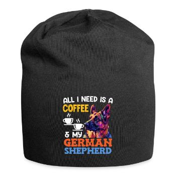 Berger Allemand Propriétaire COFFEE AND MY GERMAN - Bonnet en jersey - noir - Devant