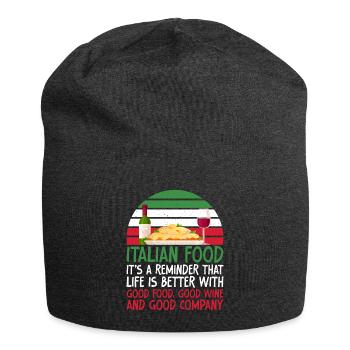 Italian Food Gifts - Jersey-Beanie - Anthrazit - Vorne