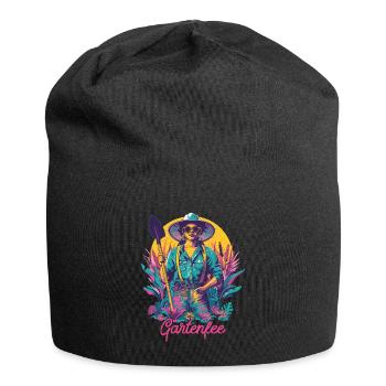 Gartenfee Garten Muttertag Mama Gärtner Hobby - Jersey-Beanie - Schwarz - Vorne